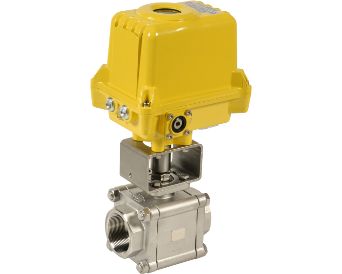 3 piece stainless steel ball valve 703 + SA-X/NA-X electric actuator